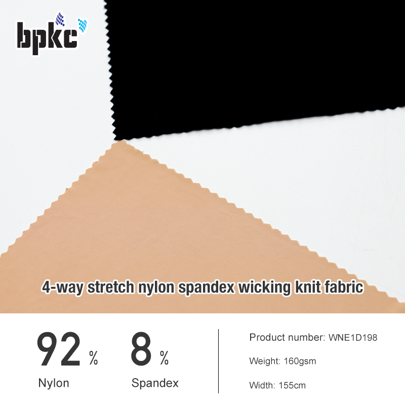 4-way stretch nylon spandex wicking knit fabric
